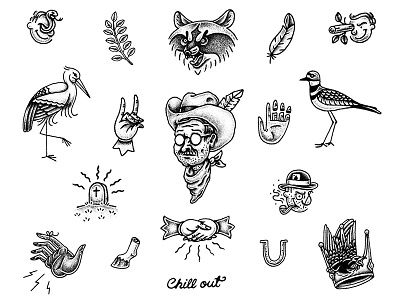 Yondr Flash characters flash illustration pen and ink tattoo traditional