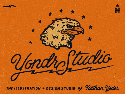 Design Face bolts eagle illustration lettering lightening stars