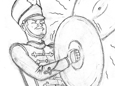 *Clash* band cymbals illustration marching sketch wip