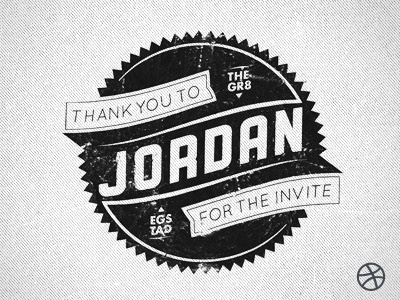 Thanks For The Invite badge dribbble jordan egstad logo mark thank you thanks typography