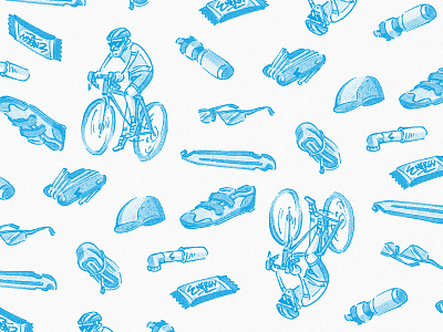 Cycling bikes cycling gear illustration pattern