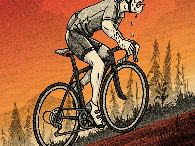The Climb bike cycling fitness illustration outdoors people road