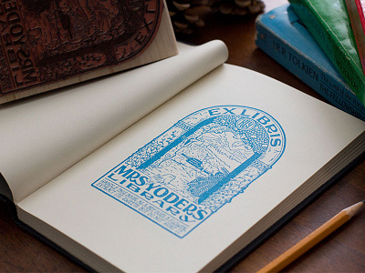 Ex Libris book bookplate ex libris hand lettering illustration lettering literary traditional