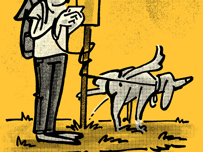 Walking The Dog animals dog editorial illustration phone