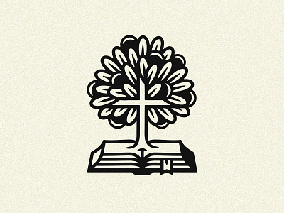 Logo book branding cross education logo school tree