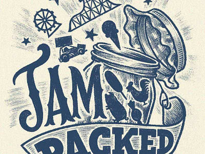 Jam Packed animals carnival fair fun hand drawn hand lettering illustration jar lettering pencil ribbon