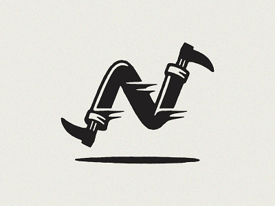 Running N branding corporate feet legs logo logomark motion running