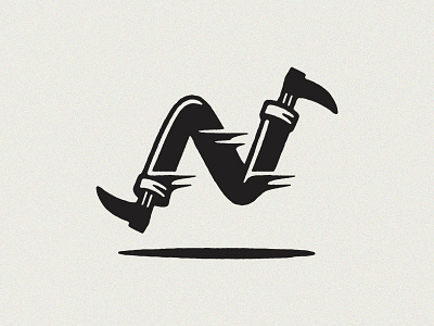Running N branding corporate feet legs logo logomark motion running