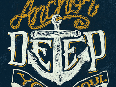 Anchor Deep anchor deep illustration nautical pen and ink roap sharpie typography whale