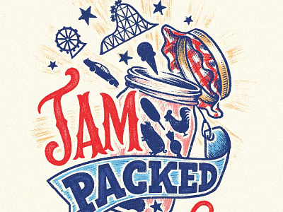Jam Packed branding carnival design fair fun hand lettering illustration jar lettering logo prize summer