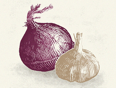Onion Garlic Insta cooking culinary engraving etching food garlic illustration illustrations ingredients onion pen pen and ink restaurant vegetable vegetables