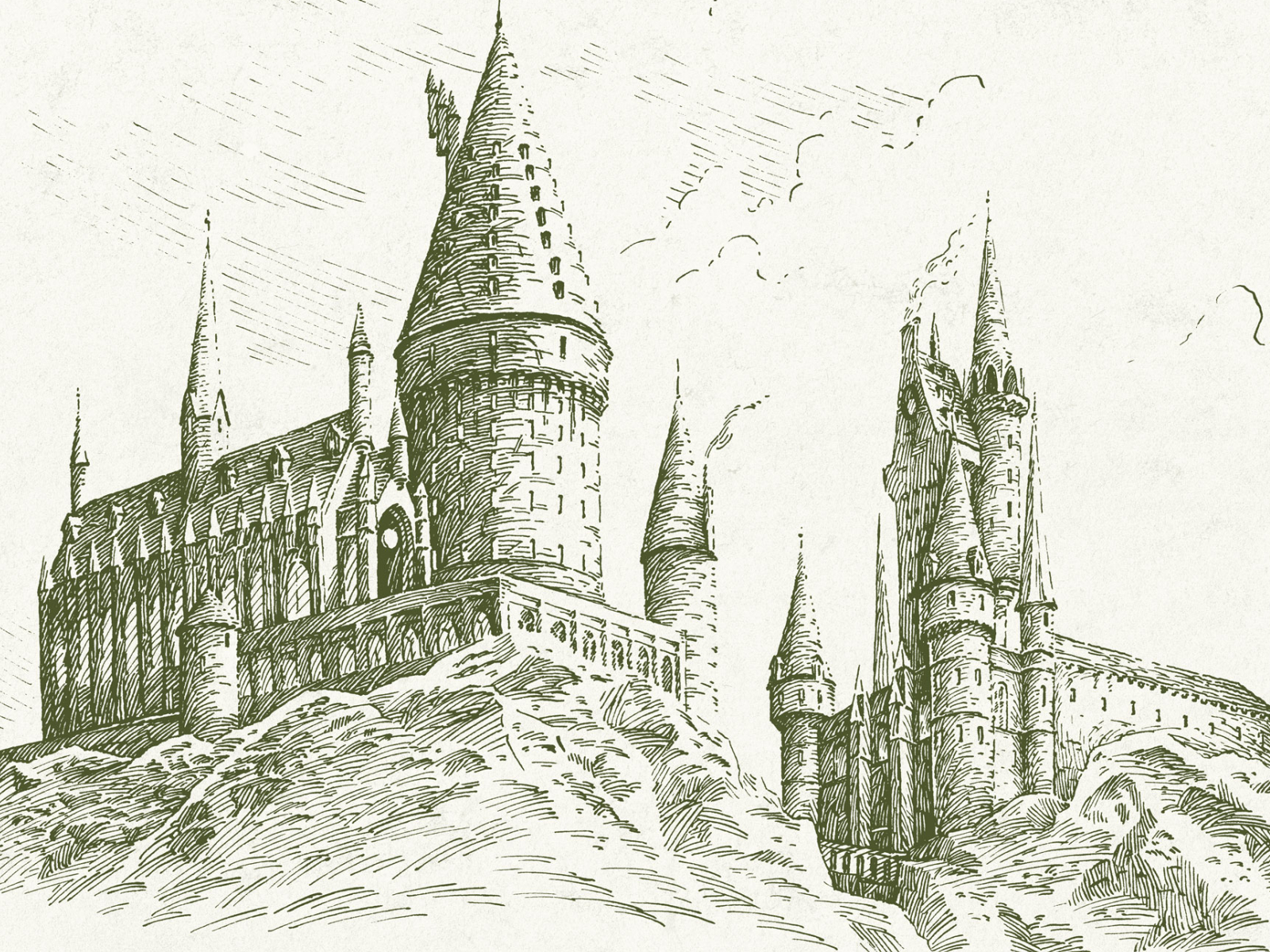 hogwarts castle line art  Google Search  Harry potter painting Harry  potter art drawings Harry potter sketch