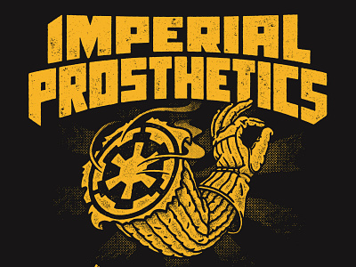 Imperial Prosthetics Final Revised design graphic illustration lettering pen and ink star wars t shirt tee typography