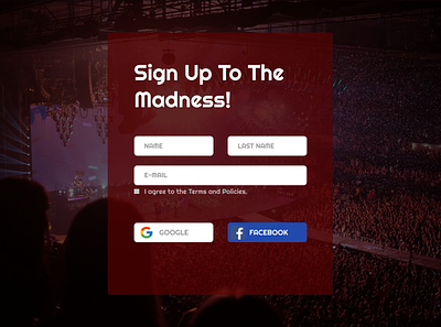 Daily UI Challenge #001 Sign Up Page (for a concert)