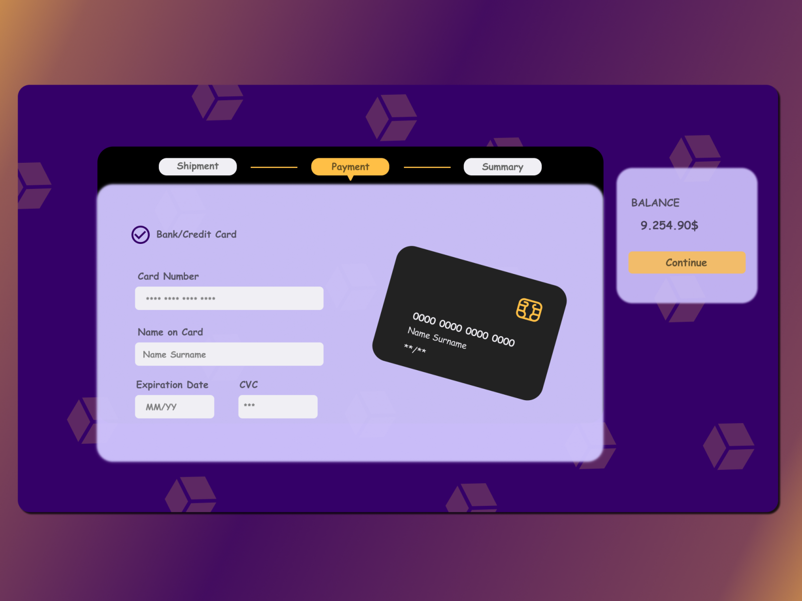 Daily UI Challenge Day #002 Payment Page by İlker Ateşen on Dribbble