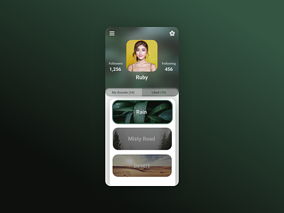 Daily UI Challenge Day #006 User Profile 006 calming dailyui design mobile noise relaxing userprofile white