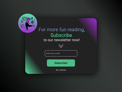 Daily UI Challenge Day #016 Pop-Up / Overlay 016 challenge daily dailyui design newsletter overlay overlays pop popup popup design popup window popups subscribe
