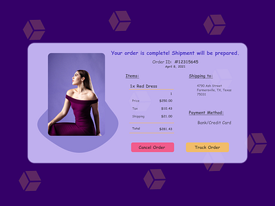 Daily UI Challenge Day #017 Boxy Email receipt 017 challenge daily dailyui design dress email email receipt receipt shopping shopping website ui