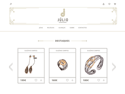 Jewelry Website design clean design gold jewelry web white
