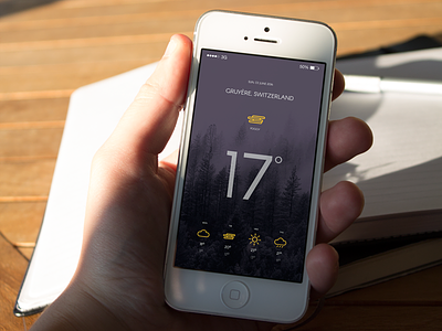 Weather App app cloud fog ios iphone sun sunny thunder ui weather