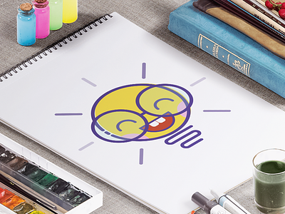 Kids Study Center - Logo/Brand Design/Mascot branding colorful emoticon glasses identity light bulb logo smile