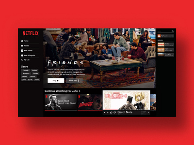 Netflix UI Concept adobexd conceptdesign minimal mockup ui uidesign ux uxdesign web wordpressdeveloper