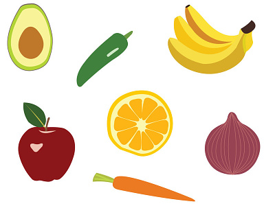 Fruit & Veggie Pattern food illustration pattern