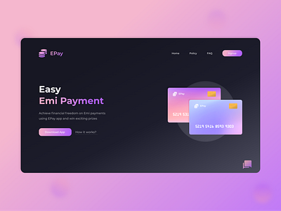 EPay - A Reward-Based EMI Payment UI Design app cred design finance app landing page ui website