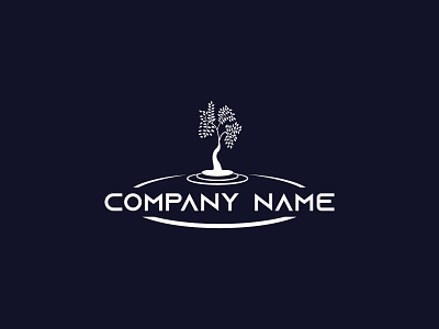 tree landing logo landing leaf logo logo design navy simple tree