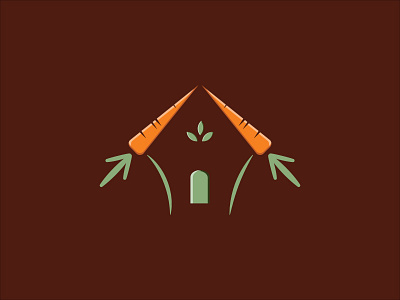 carrot rooftop branding carrot door house icon illustration leaf logo rooftop simple vectors vegetable window