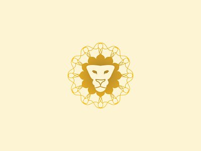 golden lion abstract animal app branding design gold icon illustration logo mandala simple vector