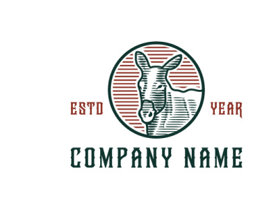 Donkey Engraved Logo animal donkey engraved engraving logo vintage