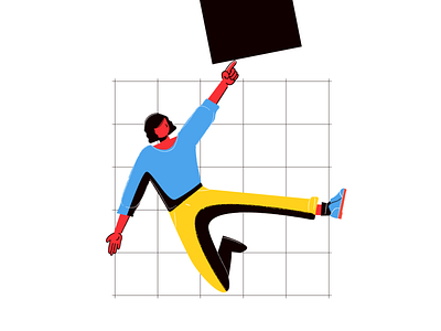 Fonds Mille et UN branding geometry hands illustration illustration design jump jumping minimal mondrianism primary colors vector