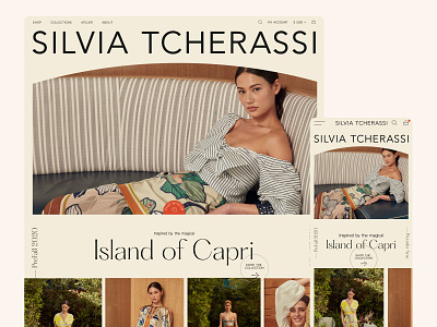 Silvia Tcherassi - Homepage exploration beauty couture demi couture ecommerce fashion highend homepage photography tropical webdesign website website concept