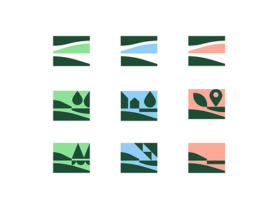 Brand and sub-brand exploration 2 branding city design flag forest icon landscape logo minimal natural nature vector