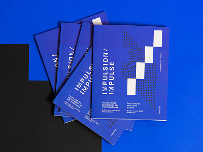 Impulse/Impulsion branding brochure computer editorial geometry lo fi pixel print program texture