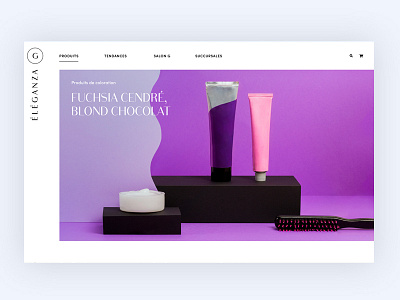 Éléganza product page fashion hair header magenta minimal pink style web