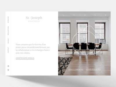 St-Joseph branding header interior design logo logotype minimal photographic slider split screen web