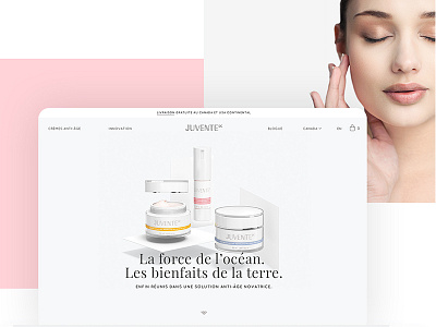 JuventeDC - Homepage beauty cute fashion juvente packaging pink product skin care ui whiteonwhite