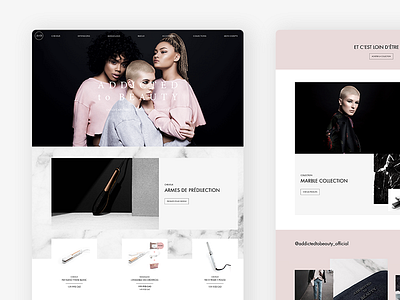 Beauty Website 3 beauty e commerce ecommerce hair header homepage minimal