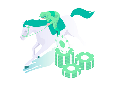 Gambliance casino chips gambling green horse race isometric joker money online rase startup