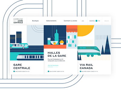 Homepage - Gare Centrale de Montréal city header header design header illustration illustration transportation