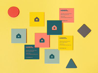 Hoem Cartes branding business cards businesscard cards colorful design geometric home logo square card