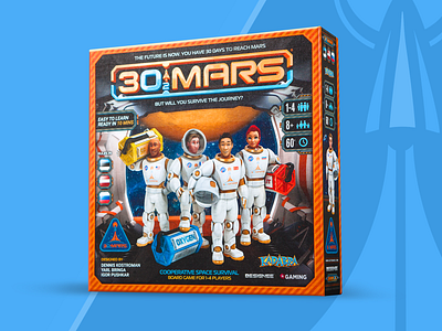 30 to Mars Board Game board boardgame box art branding charachter game lettering logo package