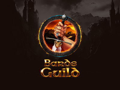 Logotype for Bards Guild blind guardian brand branding dragons epic fantasy game games logo sword tolkien