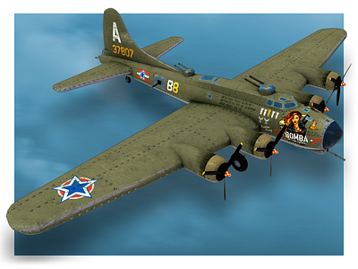 B17 - The Flying Fortress model for the game 3d 3d art b17 design game hud mobile model plane ui uiux war