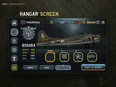 Bomba the Flying Fortress - mobile game UX and UI android app game hud interface ios ui user experience user interface ux