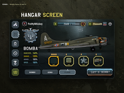 Bomba the Flying Fortress - mobile game UX and UI