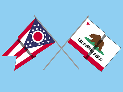 Ohio x California Flags