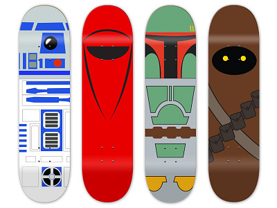 Star Wars boards art direction bb8 graphic design r2d2 skateboard design skateboard graphics star wars